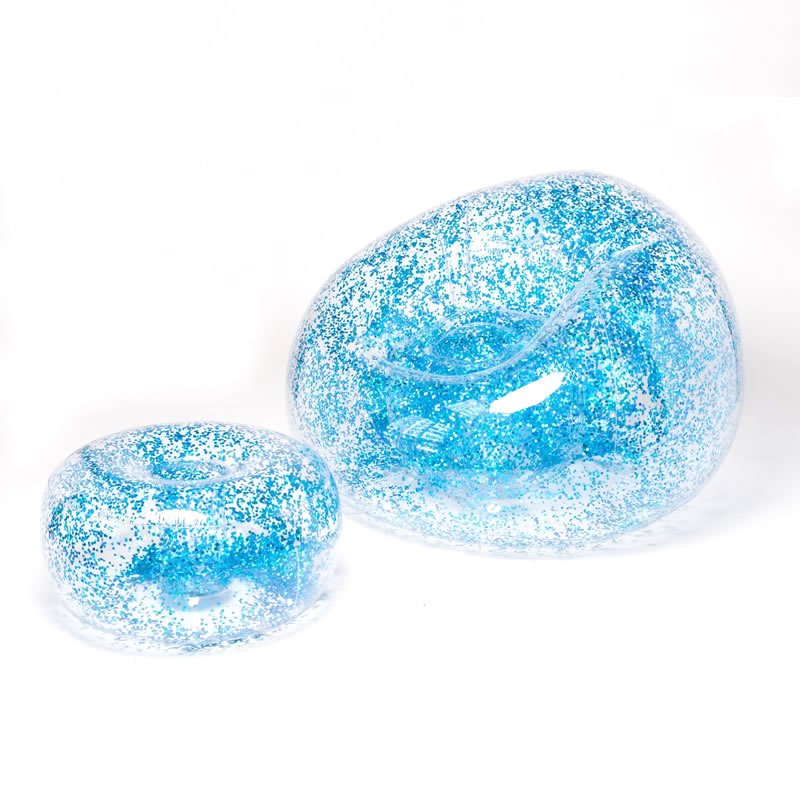Inflatable Chair Glitter Blue
