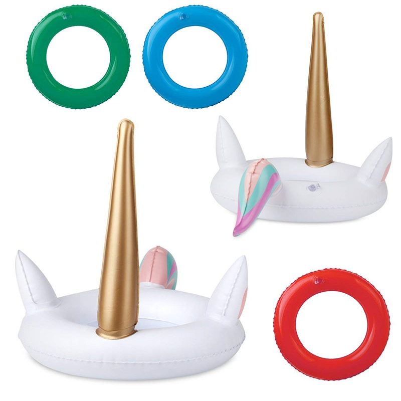 Party Decorations Unicorn Inflatable Floating Swimming Ring Toss Game