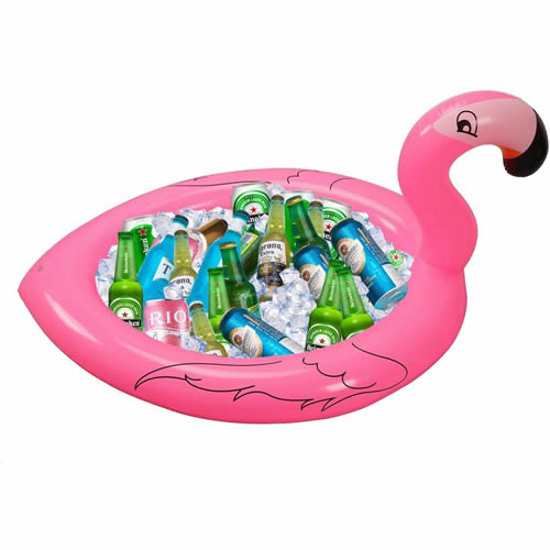 Inflatable Flamingo Cooler Salad Buffet Serving Bar Tray Ice Chest Drink Holders